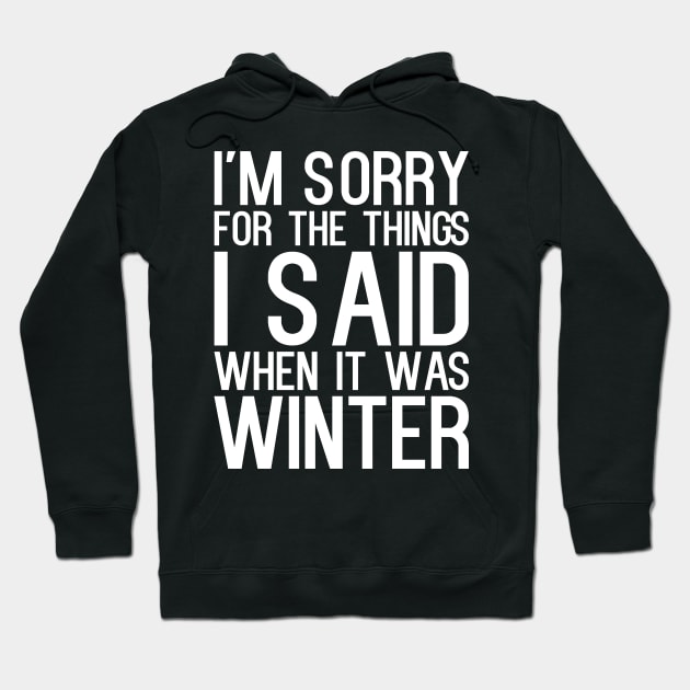I'm Sorry For The Things I Said When It Was Winter Hoodie by kapotka
